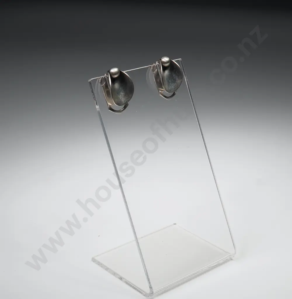 Pair Of Sterling Silver  Clip on Earrings Image 1++
