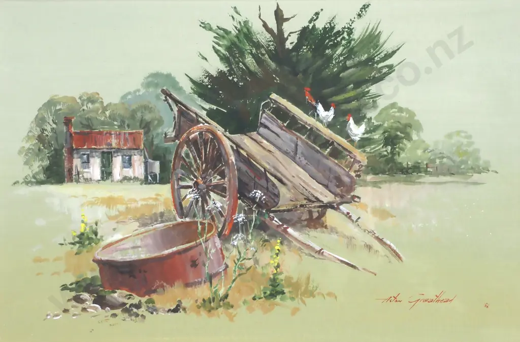 Aston Greathead - "As it Was" Mill Road Kaikoura, Watercolour & Gouache Image 1++
