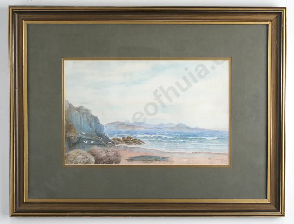 W Small - New Zealand Coastal Landscape, Watercolour Image 1++