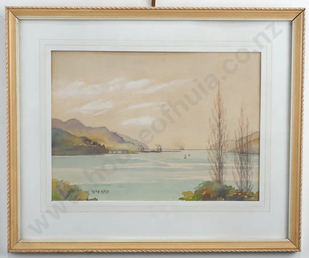 Phyl Samuels - 'Lyttleton Harbour', Watercolour on Paper Image 1++