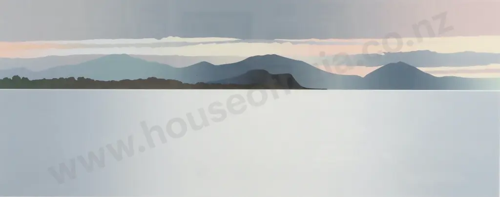 Malcolm Warr - Lake Taupo, Mission Bay Motutapu A/P 111/X11, Limited Edition Screen Print Image 1++