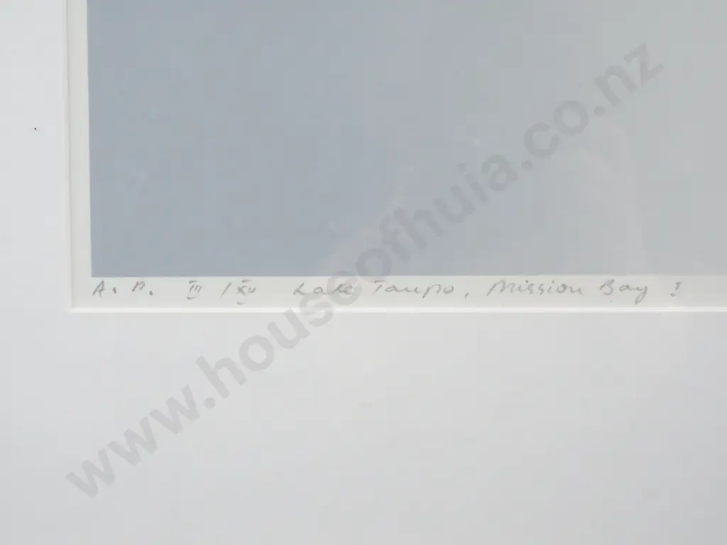 Malcolm Warr - Lake Taupo, Mission Bay Motutapu A/P 111/X11, Limited Edition Screen Print Image 1++