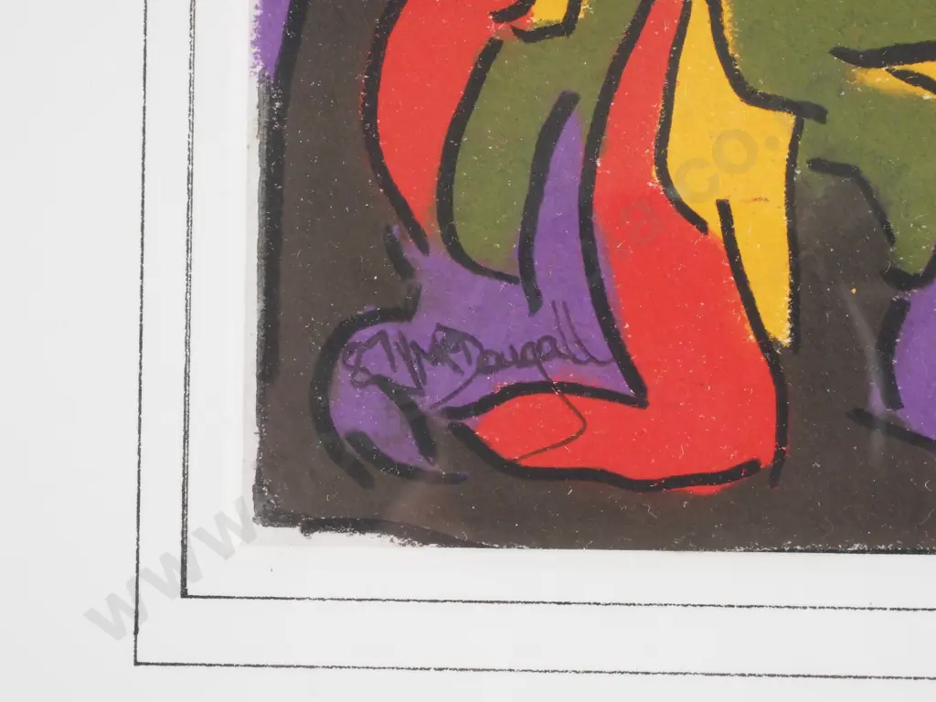 J McDougall - 'Abstract Work', Gouache, 1987 Image 1++