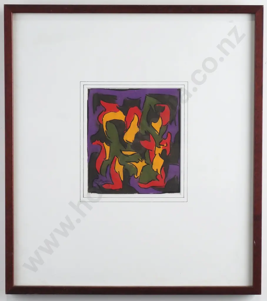 J McDougall - 'Abstract Work', Gouache, 1987 Image 1++
