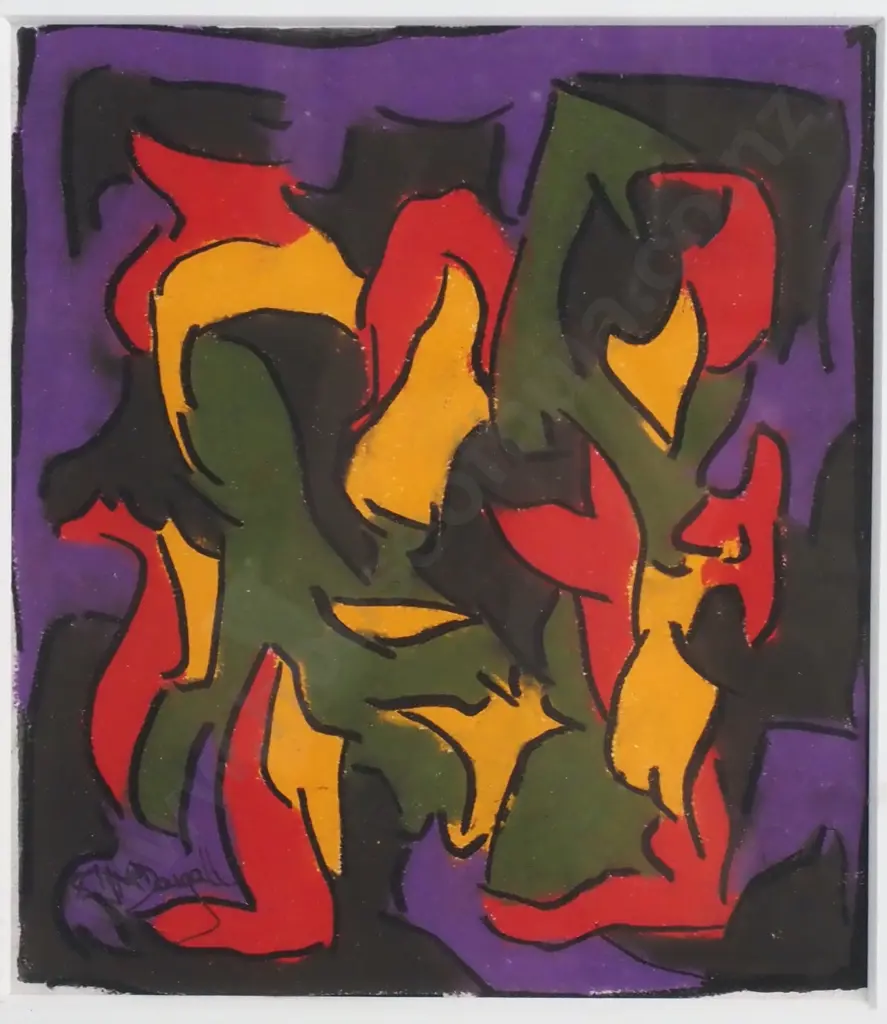 J McDougall - 'Abstract Work', Gouache, 1987 Image 1++