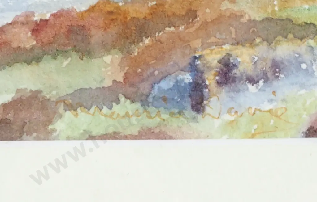 Maurice Davis - Landscape w Bridge, Watercolour Image 1++