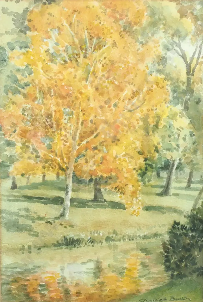 Cranleigh Barton - Autumnal River Side Scene - W/Colour Image 1++
