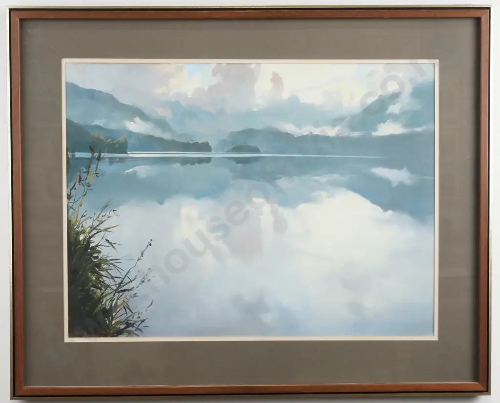 Brent Trolle - 'Morning Rain, Lake Kaniere, From the Outlet', Oil on Canvas Board (1981) Image 1++
