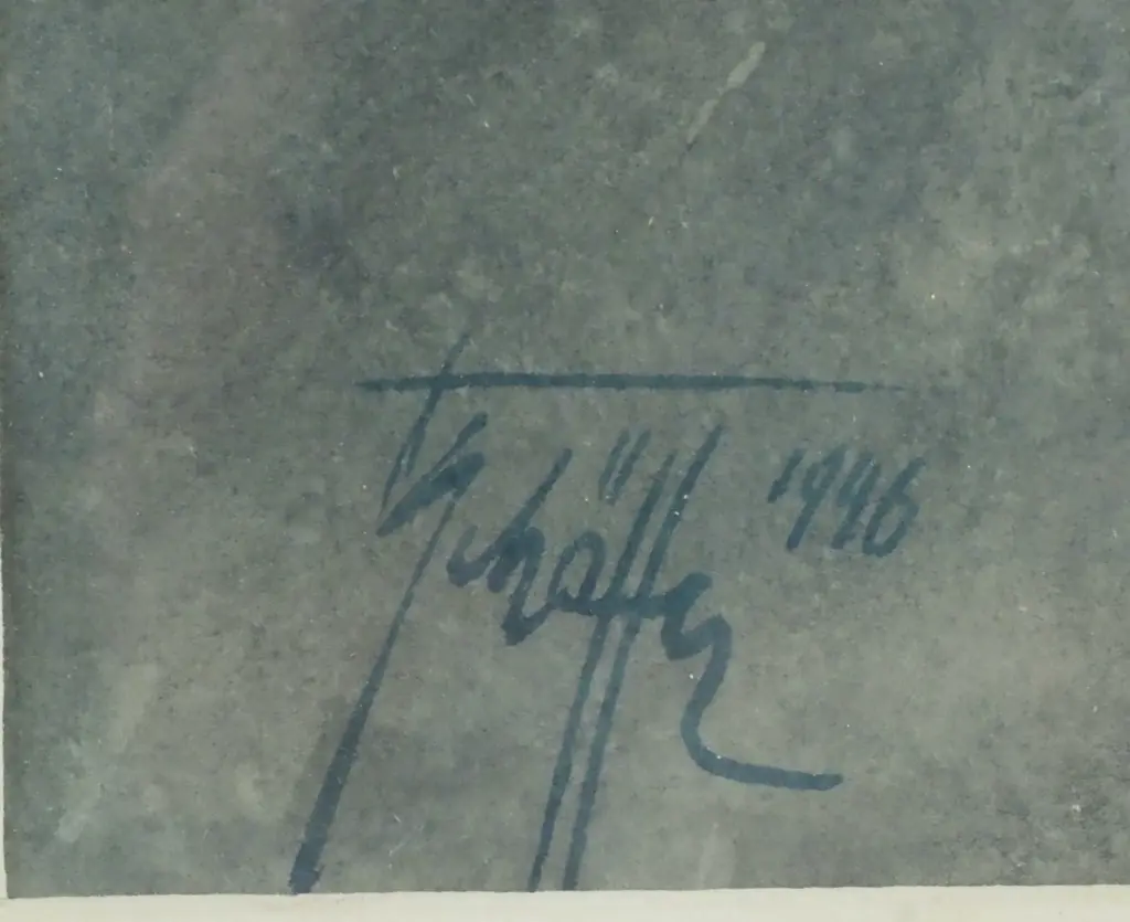 Artist Indecipherable - Still Life With Daisies, Watercolour Image 1++