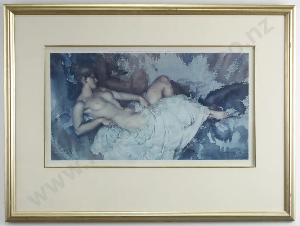 Sir William Russell Flint - Reclining Nude, Limited Edition Colour Print Image 1++