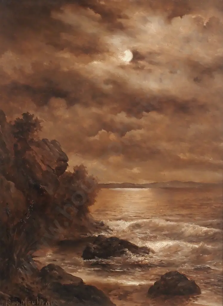 J Elder Moultray - Below Travers Track, Oil on Board Image 1++