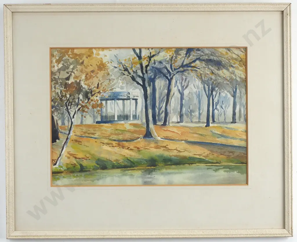 'Band Rotunda, Hagley Park', Watercolour on Paper Image 1++
