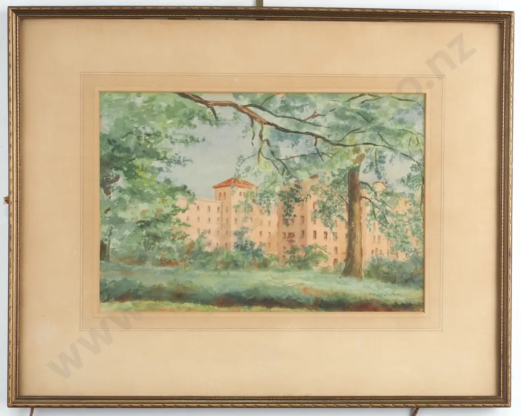 G. Hunter - 'Christchurch Nurses Home', Watercolour on Paper Image 1++