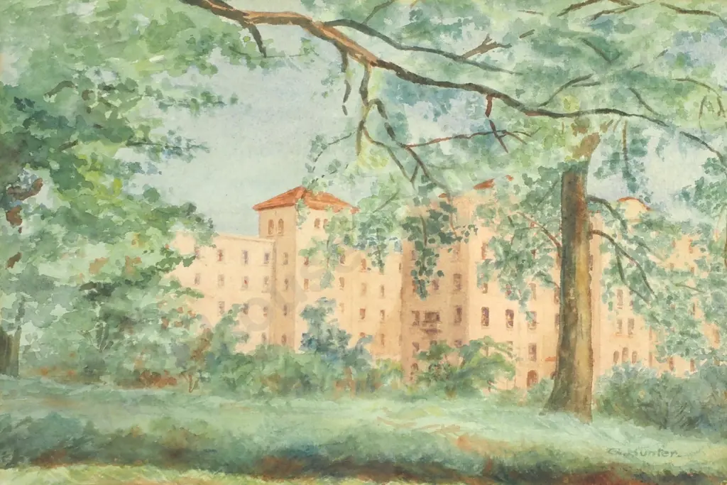 G. Hunter - 'Christchurch Nurses Home', Watercolour on Paper Image 1++
