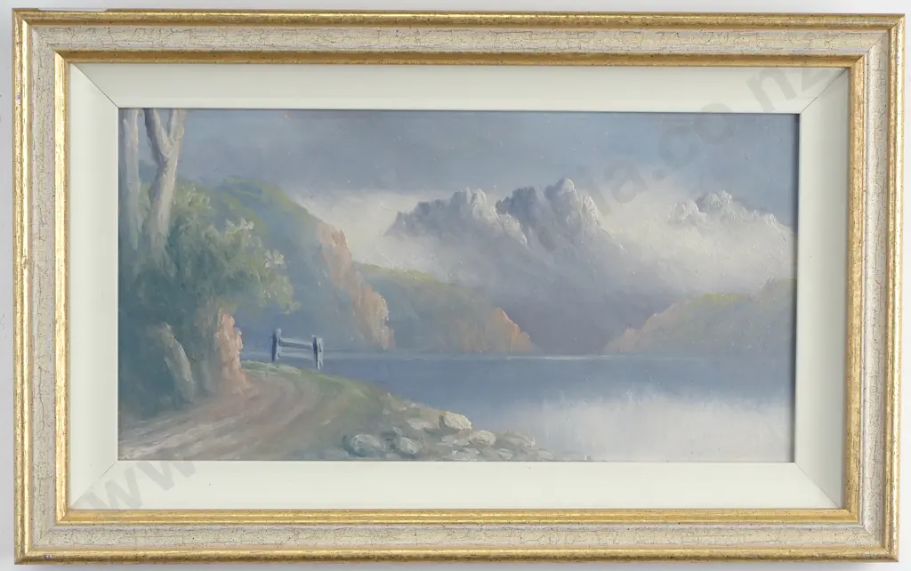 Ruth Woodfield - 'Lake Wakatipu', Oil on Board Image 1++
