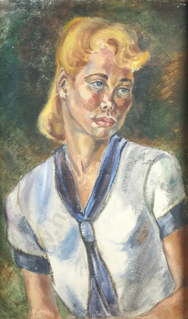 Barbara Blackmore Fowler (attrib.) - Portrait of a Young Woman, Oil Image 1++
