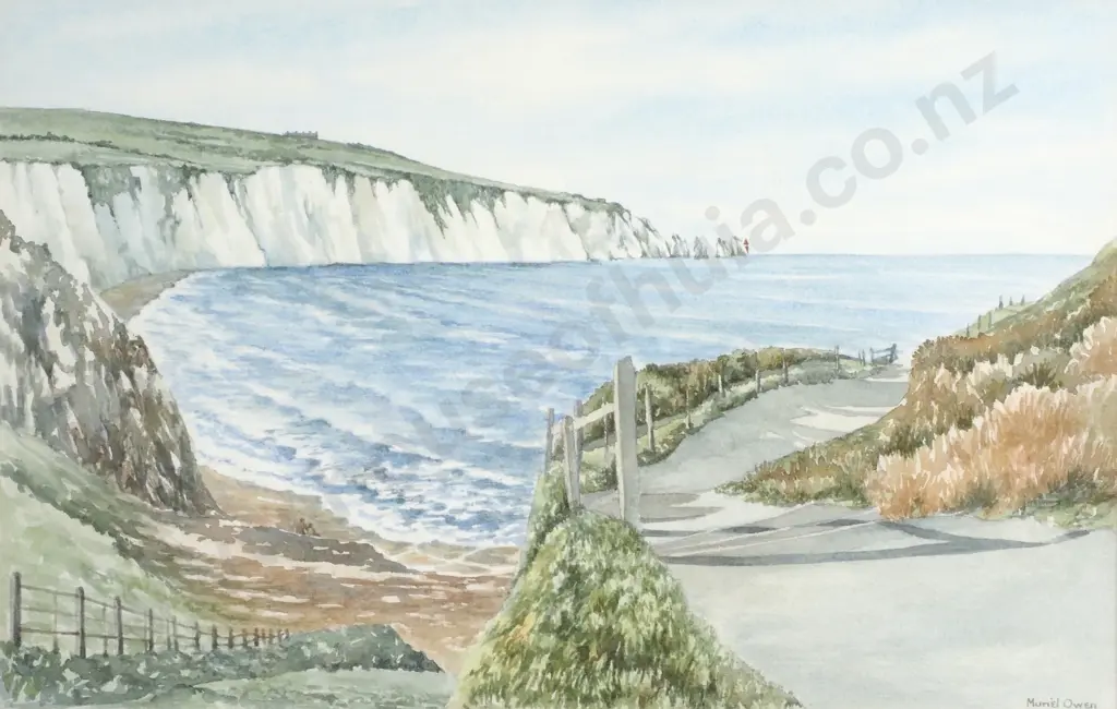 Muriel Owen - Alum Bay and The Needles, Isle of Wight, Watercolour Image 1++