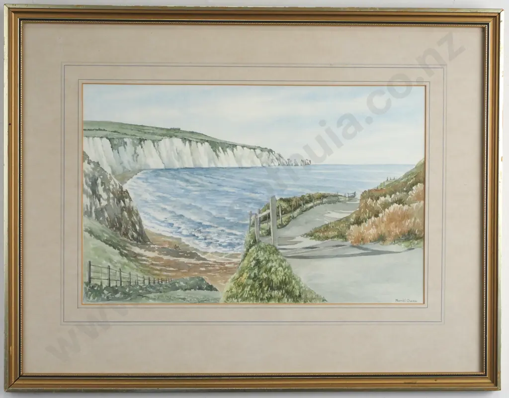 Muriel Owen - Alum Bay and The Needles, Isle of Wight, Watercolour Image 1++