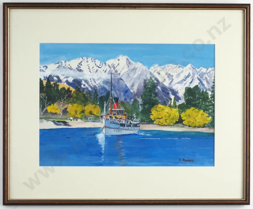 Del Buckley - 'Earnslaw on Wakatipu', Acrylic on Canvas Board Image 1++