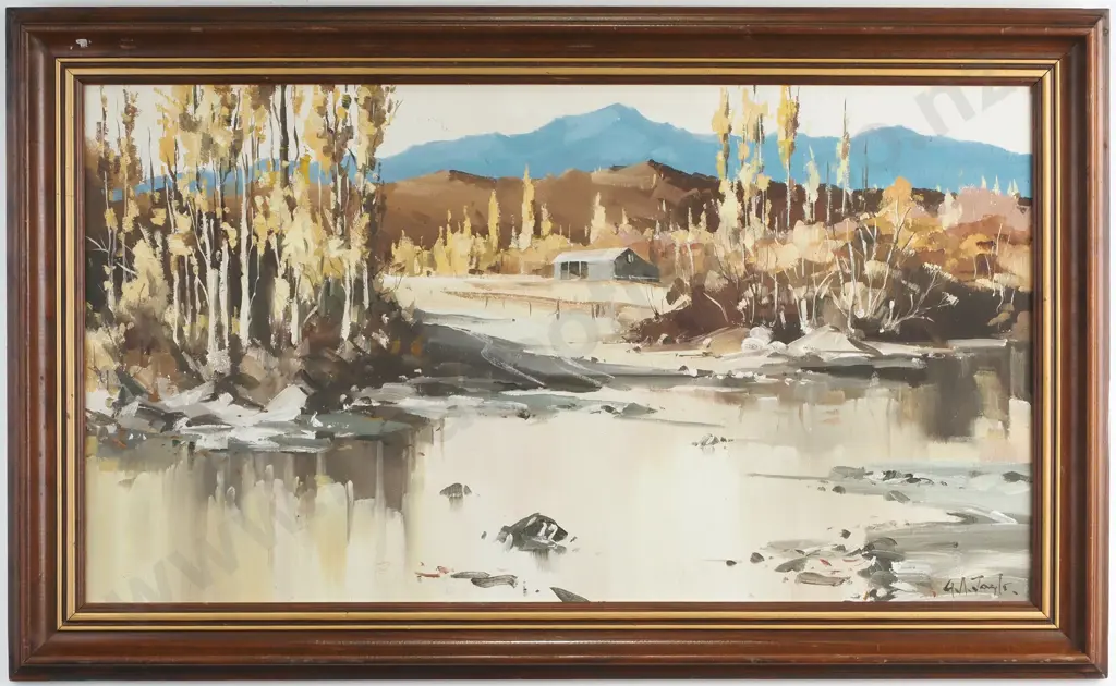 G. A. Taylor- Rural Stream Landscape, Oil on Board Image 1++