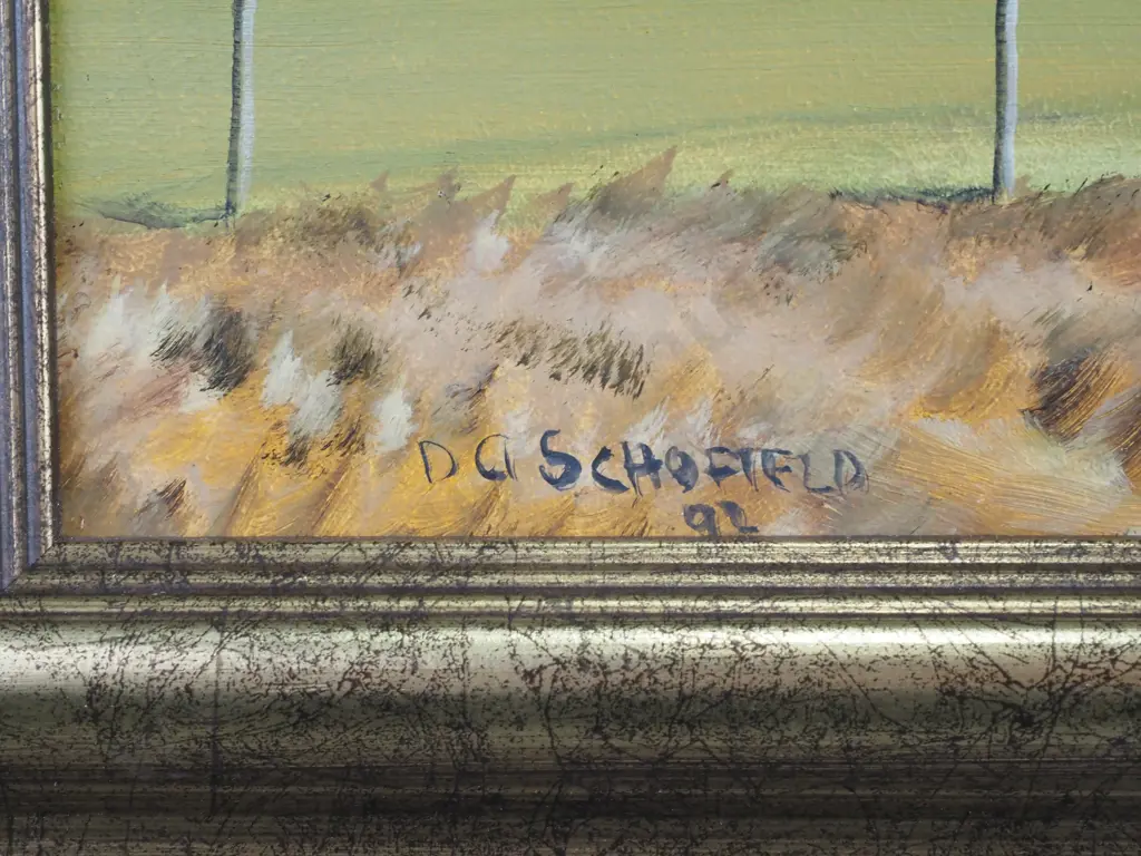 D G Schofield - Landscape w Sheep, Oil on Board Image 1++