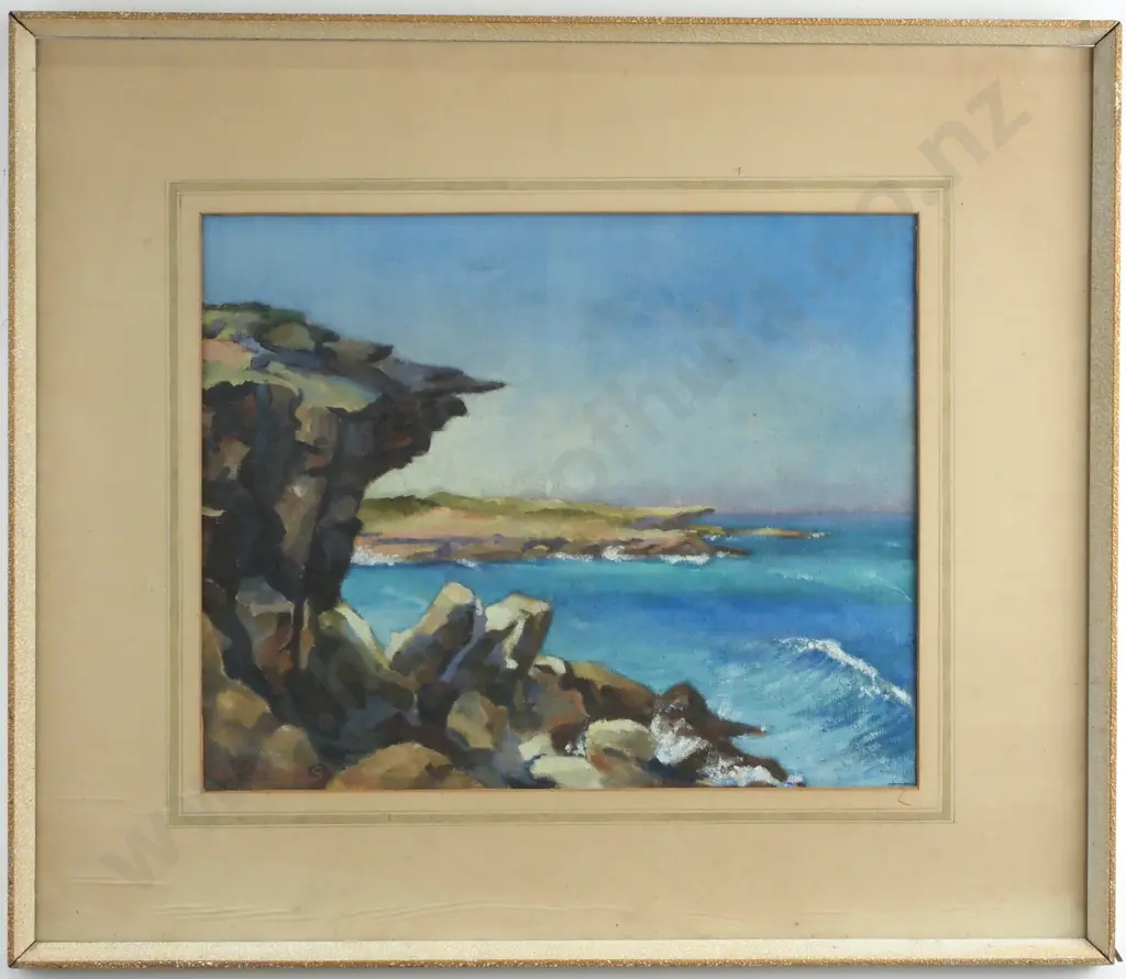H R Stevens - 'Coastal Landscape', Oil on Board Image 1++