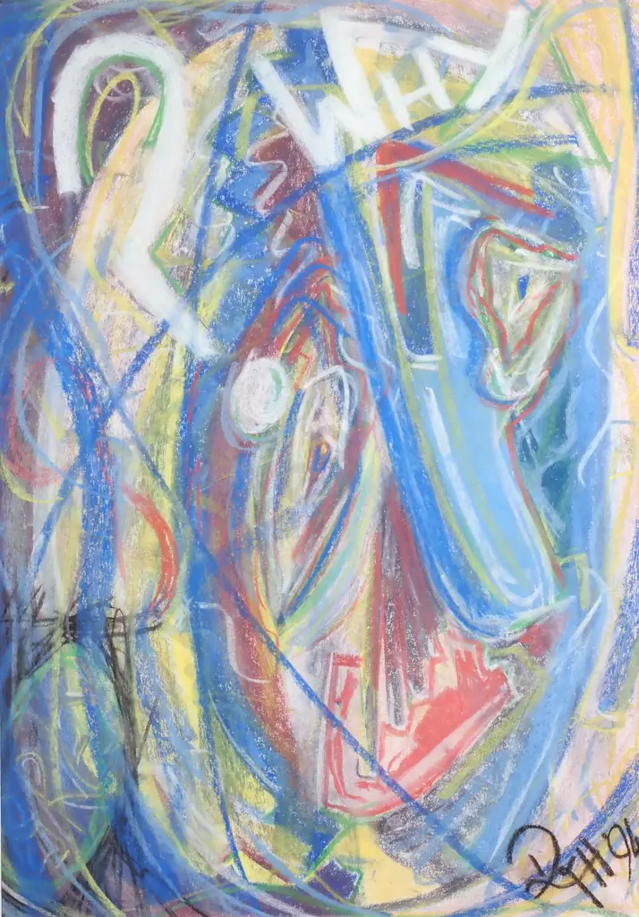 Artist Unknown - Why ?, Pastel on Paper Image 1++