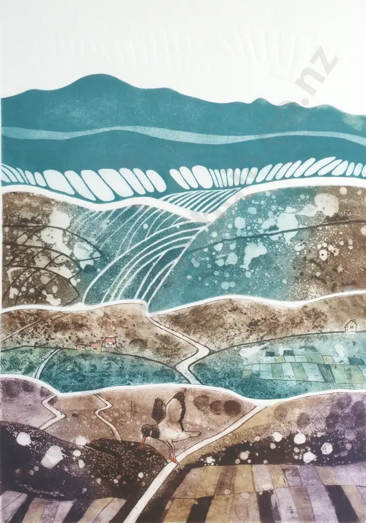 Russell M Jackson 1989 - Central Otago, Numbered Etching 21/100 Image 1++
