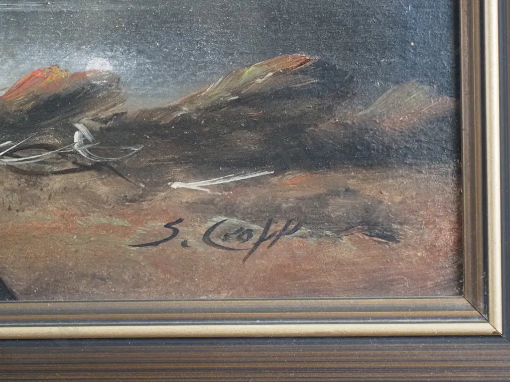 S Croft - Colonial River & Mountain Scene, Oil Image 1++
