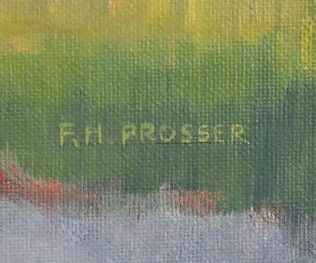 F.H.Prosser - 'The Hay Barn', Oil on Canvas Board Image 1++