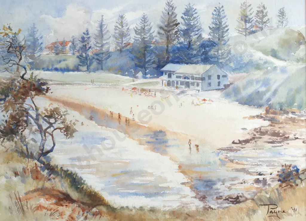 Payne - 'Coastal Beach Scene', Watercolour 1991 Image 1++