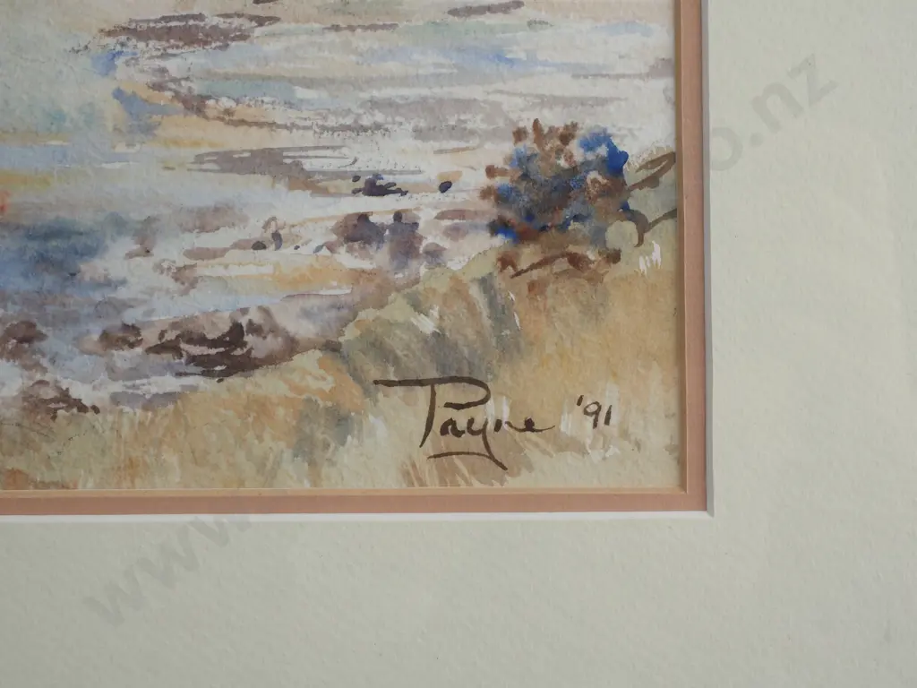 Payne - 'Coastal Beach Scene', Watercolour 1991 Image 1++