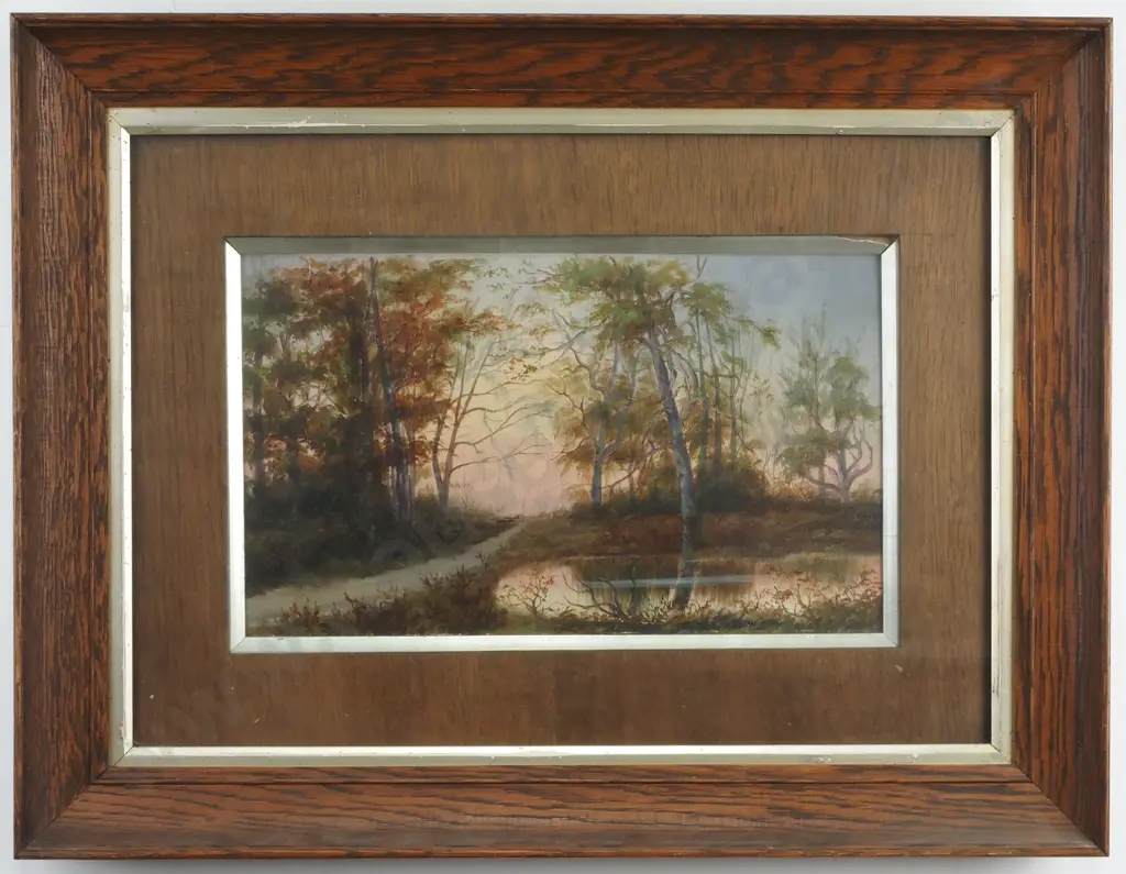 Unknown Artist, Landscape In Autumn, Oil. 230 x 385mm Image 1++