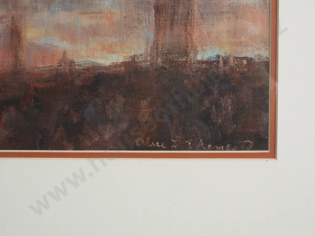 'Sunset Scene', - Oil on Board, Artist Unknown Image 1++