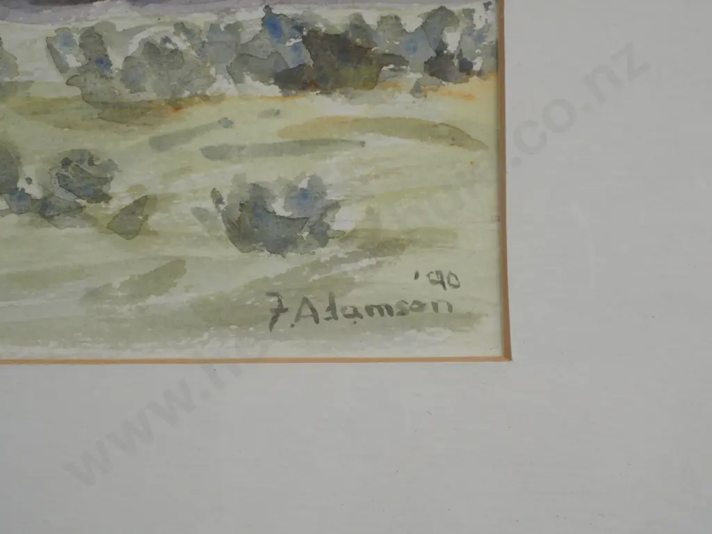 F. Adamson ' Alpine Landscape', Watercolour Image 1++
