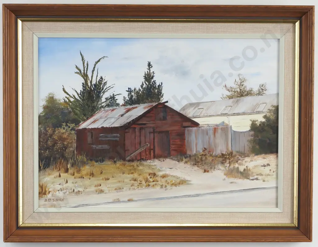 Dawn D. Sare - 'Old Garage in Old Cromwell', Oil on Canvas Board Image 1++