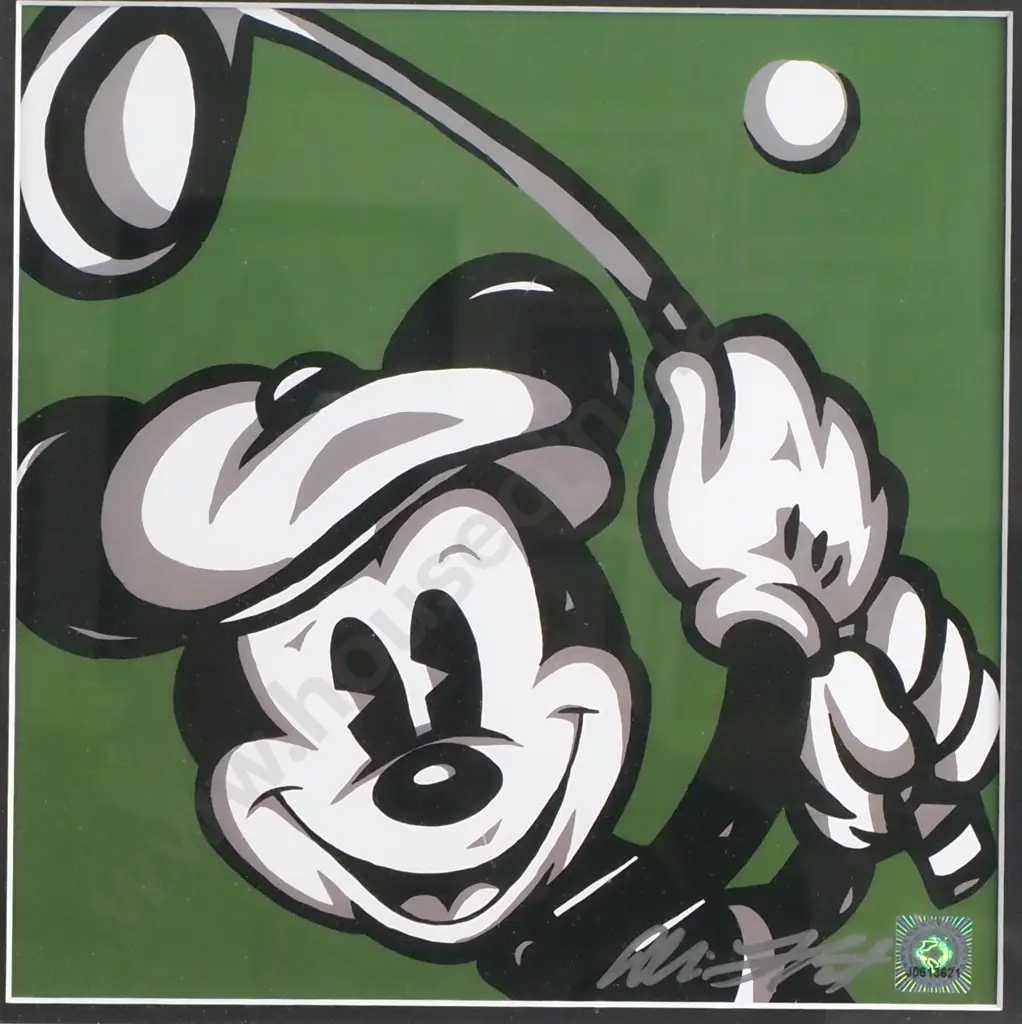 Allison Lefcort - Mickey Mouse Playing Golf, Lithograph Print Image 1++