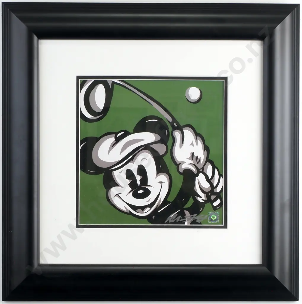Allison Lefcort - Mickey Mouse Playing Golf, Lithograph Print Image 1++