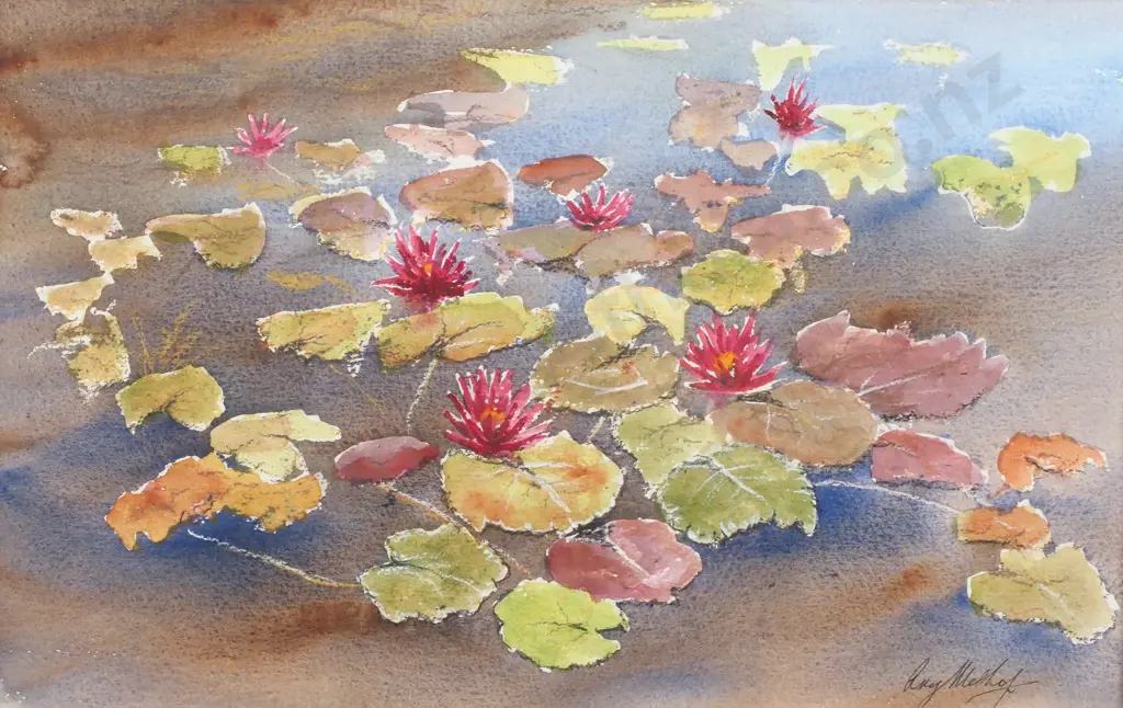 Ray Melhop- Waterlilies, Watercolour Image 1++
