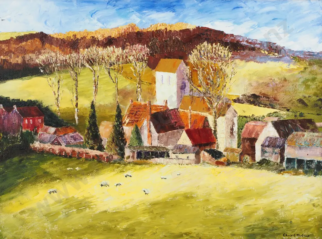Chris E. Turland - 'French Farm Yard', Oil on Canvas Image 1++