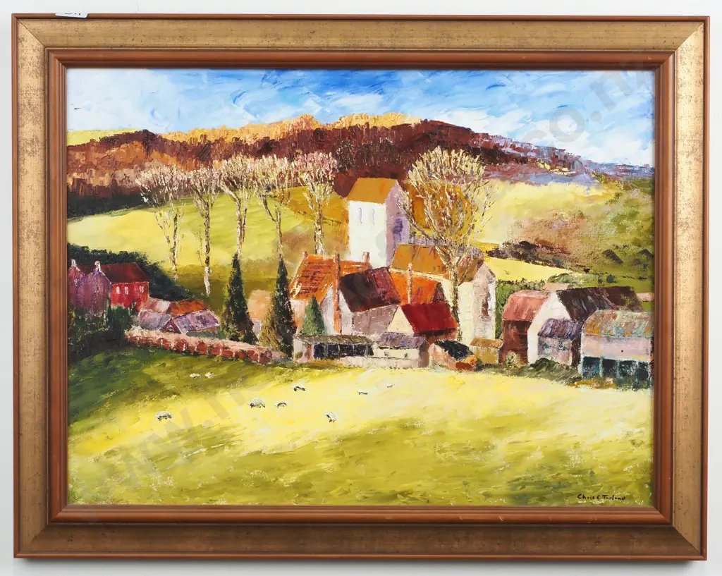 Chris E. Turland - 'French Farm Yard', Oil on Canvas Image 1++