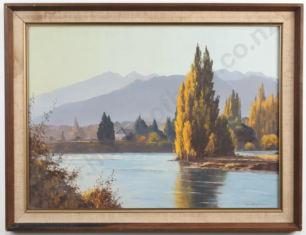 Kenneth Nelson - Autumn Afternoon, Albert Town, Oil on Board Image 1++