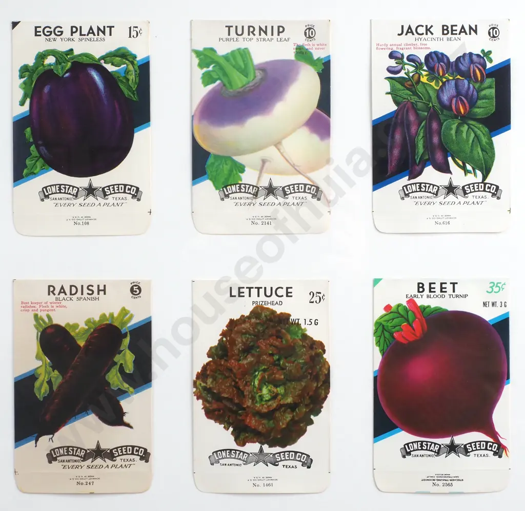 Six  Authentic Vintage Seed Packets, Lithographs. Circa 1940s   Image 1++