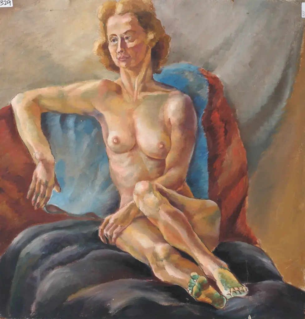 Barbara Blackmore - Fowler- Double Sided Nude, Oil on Board Image 1++