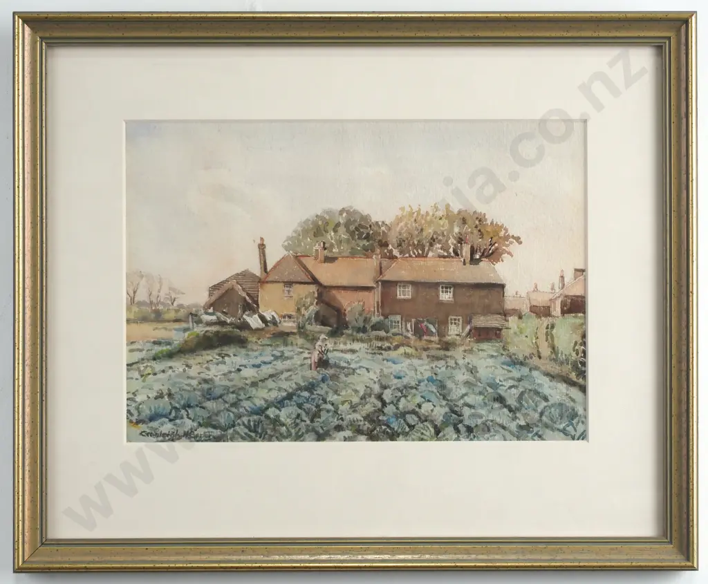 Cranleigh H. Barton ' The Cabbage Patch, Monkton, Kent', Watercolour on Paper Image 1++