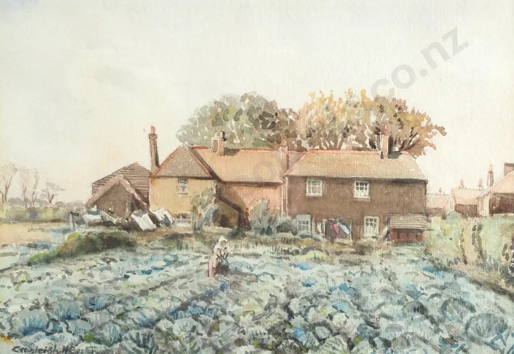 Cranleigh H. Barton ' The Cabbage Patch, Monkton, Kent', Watercolour on Paper Image 1++