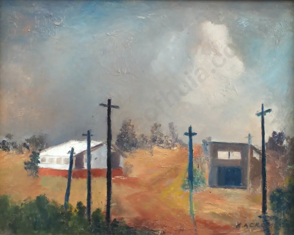 E. A. Crome - 'Old Bar, N.S.W.' Oil on Board 1964 Image 1++