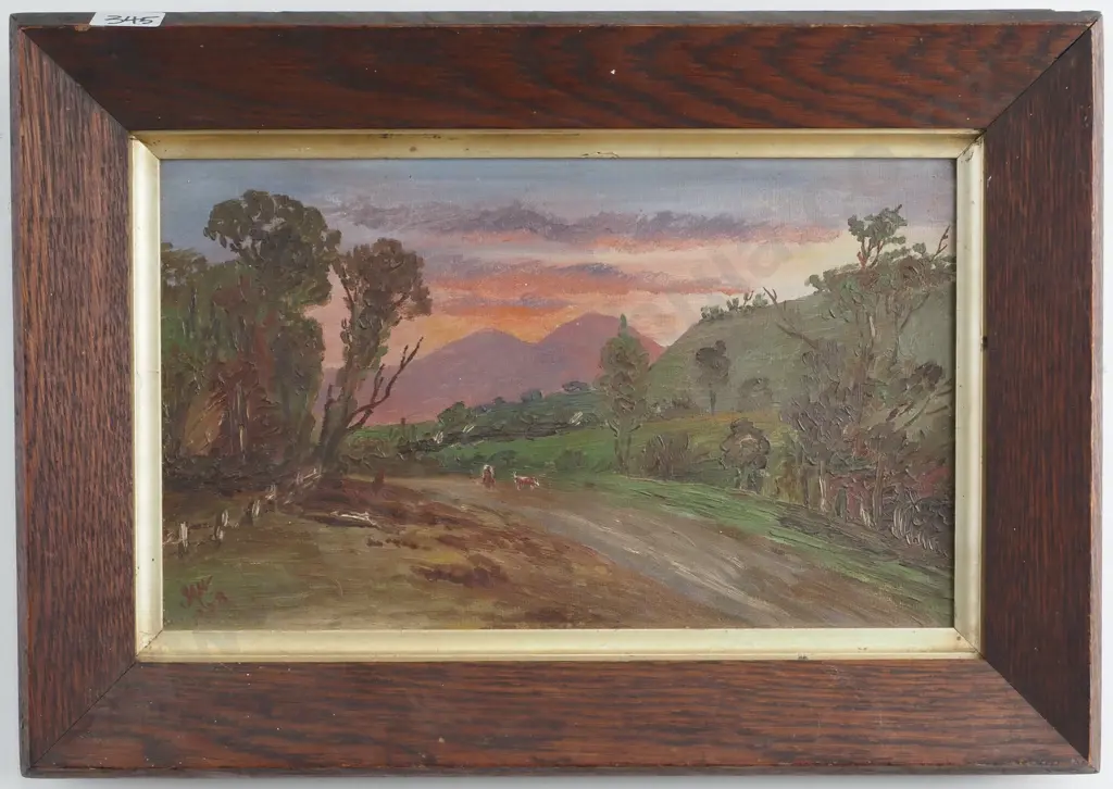 J A W - Country Scene w Cows, Oil Image 1++