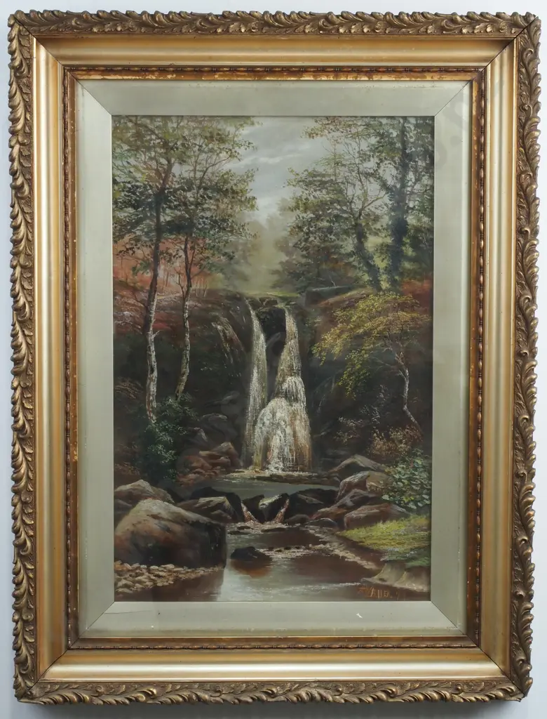 H W Baker - Colonial Landscape Scene, Oil Image 1++