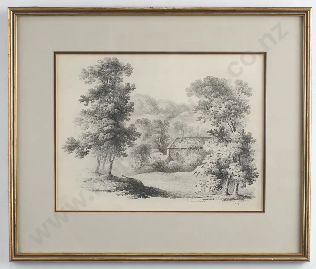 Georgian Landscape -  Graphite on Paper, 1829 Image 1++